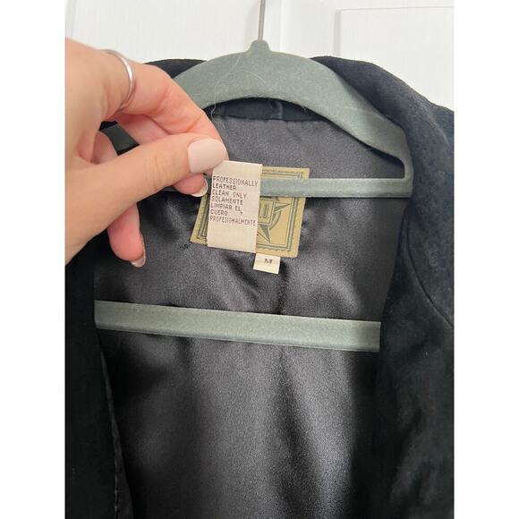 Vintage AMI Black Suede 100% Leather Shacket Jacket - Picture 5 of 5